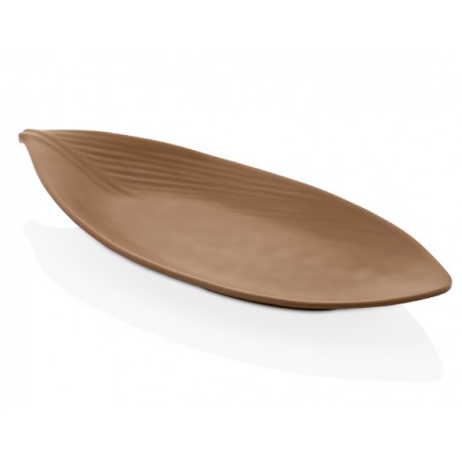 Сервировочная тарелка TERRA BLACKTERRA MILKY COFFEE Leaf 36,5x15,5 см, h 4,6 см