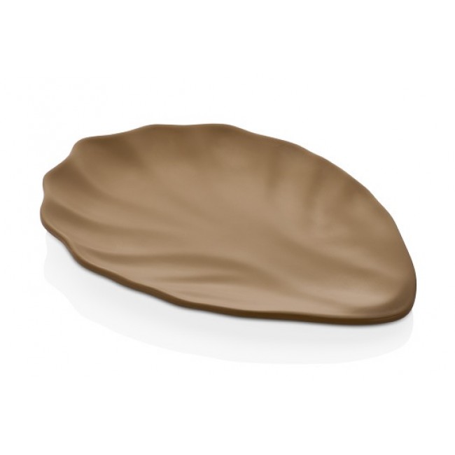 Сервировочная тарелка TERRA MILKY COFFEE Vinea 34x25 см,  h 3 см